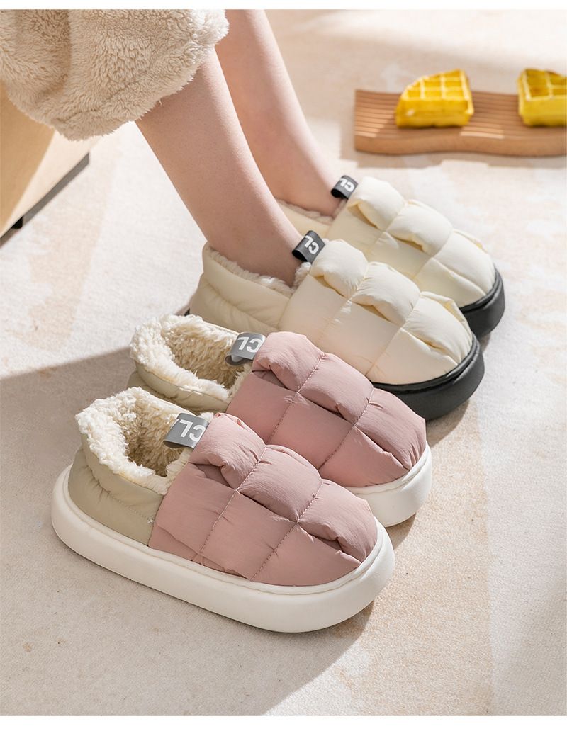 Winterpantoffeln mit Plüschfutter für Damen und Herren – Rutschfeste Gummisohle, Gemütliche Haus- und Outdoorschuhe, Dicker Fleece-Innenschuh_voghion.com