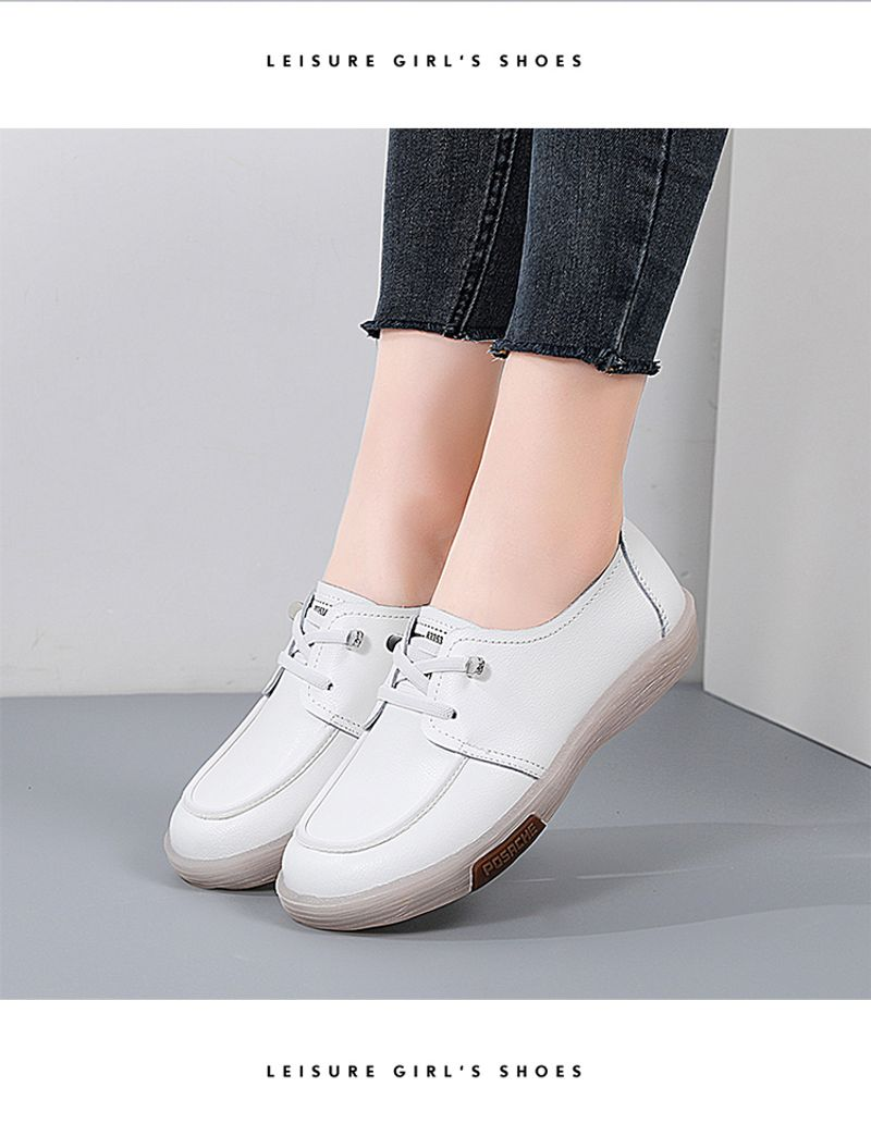 Talpă elastică cu talpă moale, pantofi albi mici și confortabili, pantofi sport casual_voghion.com