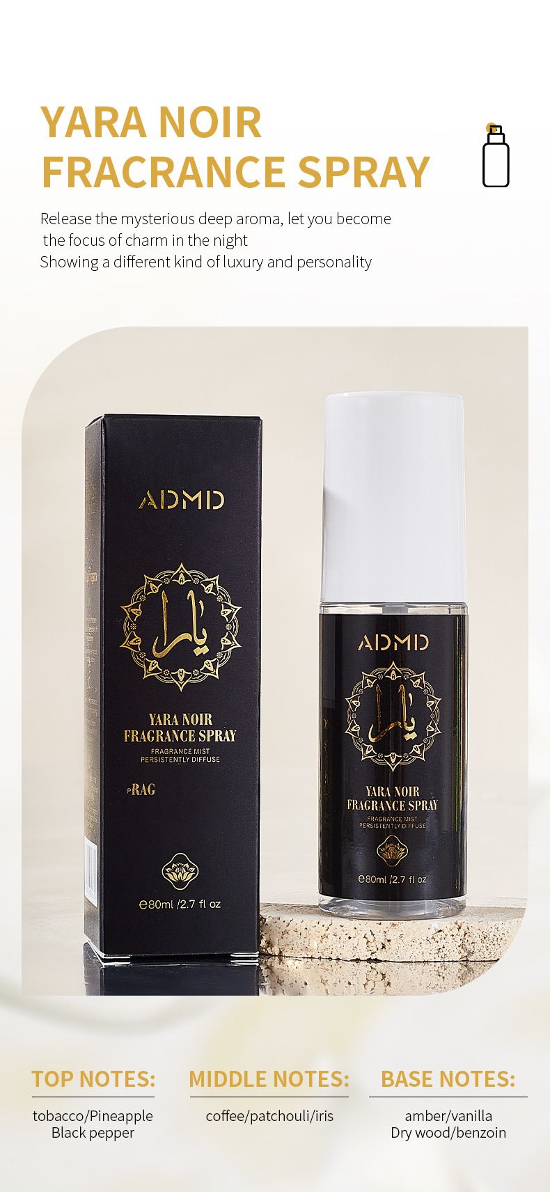 ADMD Parfüm Alkol İçermeyen Parfüm Spreyi Parfüm Kalıcı Koku_voghion.com