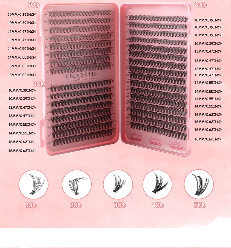 Bestseller-Wimpernbuch 30D/40D Dicke Einzelwimpernbüschel - 640 Büschel in Abschnitten, falsche Wimpern - D-Curl, natürliche, flauschige DIY-Wimpern_voghion.com