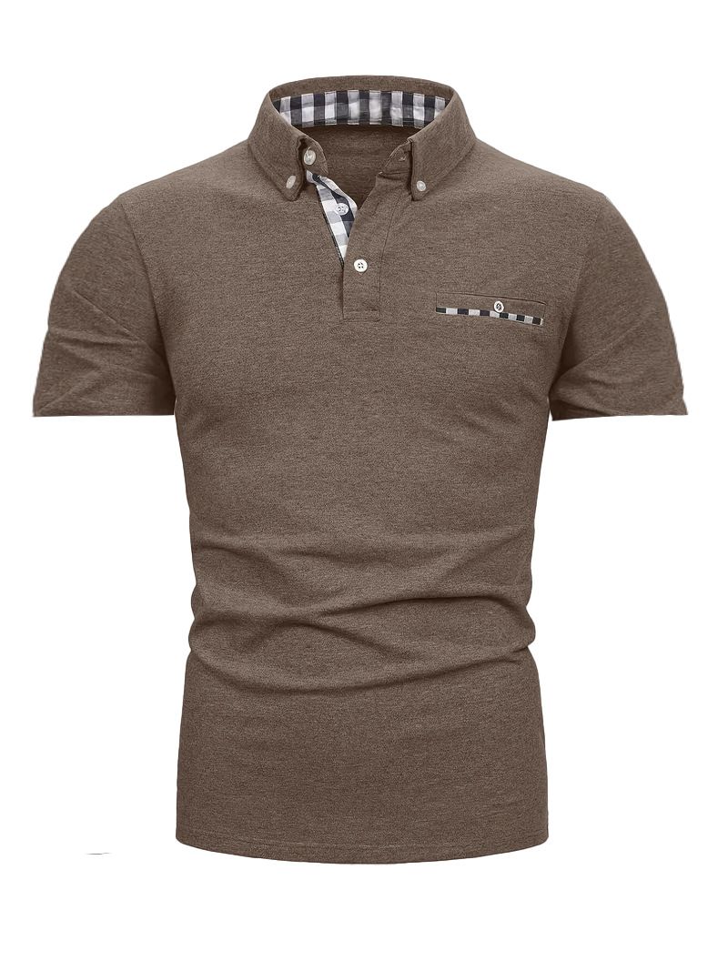 Neues kariertes Kurzarmoberteil für den Sommer für Herren_voghion.com