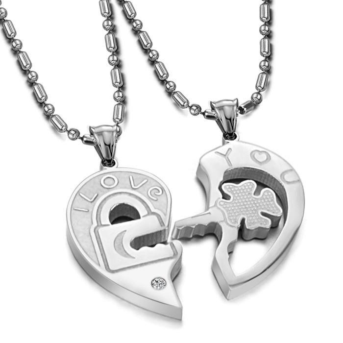 Collana da uomo classica con tre anelli, personalizzata, in acciaio puro con catena, in acciaio inossidabile_voghion.com