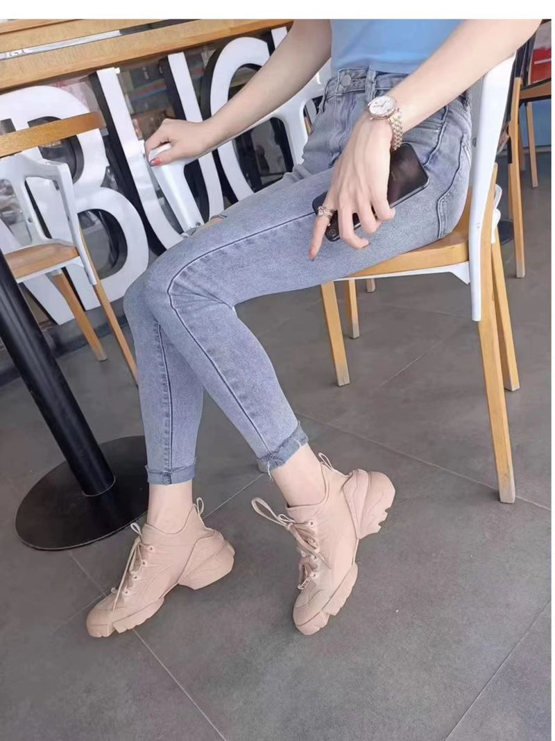 Trendy D Brand Dad For Women Liu Wen Same Style Platform Height Increasing Thick Sole Sports Casual Apricot Single_voghion.com