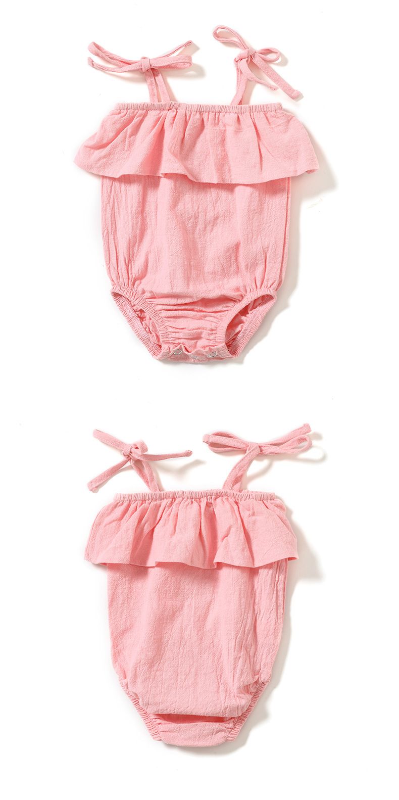 Mamma e bambini Nuovo cotone e lino neonato tutina tinta unita pizzo tutina neonato stock fabbrica all'ingrosso_voghion.com