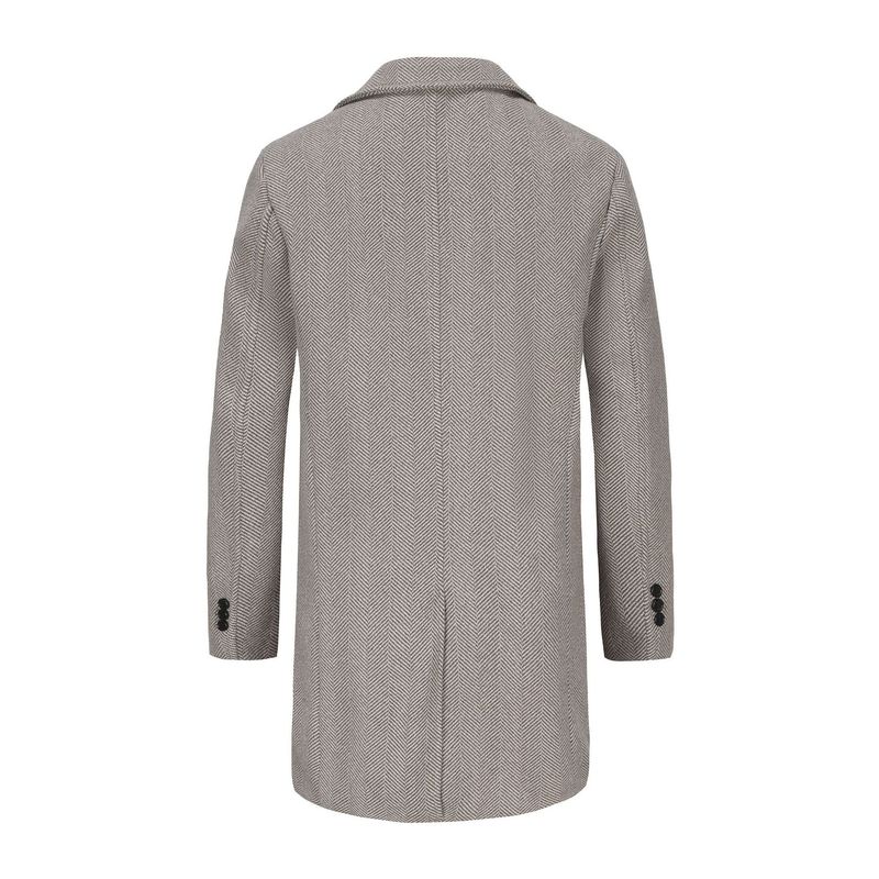 2024 Autumn Winter New Mid-Length Plaid Double-Breasted Coat European Size Cross-Border Woolen Men's_voghion.com