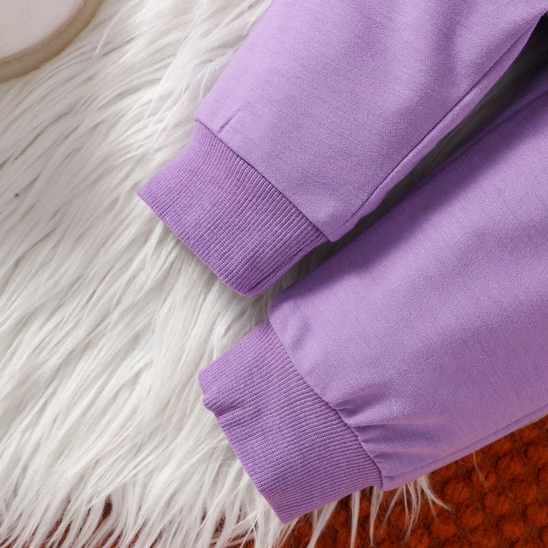 2024 Carino neonato e bambino piccolo abbigliamento per bambini lettera ricamata felpa con cappuccio pantaloni set_voghion.com