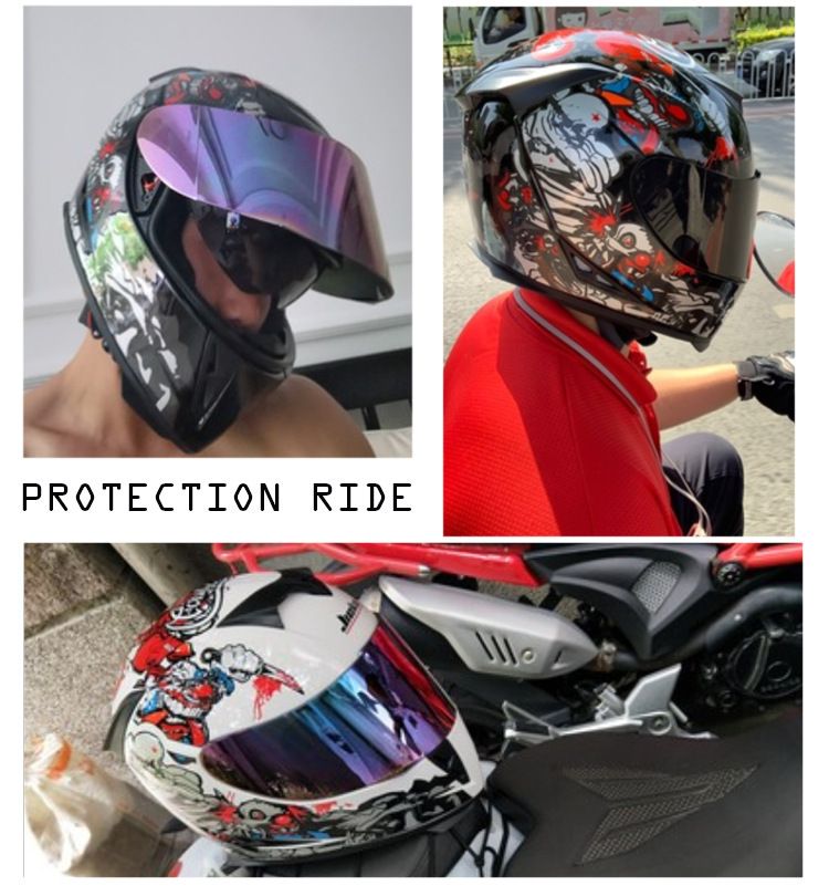 Motoraccessoires en -onderdelen helm heren- en dames integraalhelm volledige dekking persoonlijkheid vier seizoenen dubbele lens warme anti-condens hoed_voghion.com