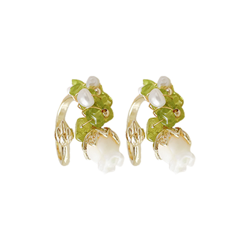 Anello di apertura con fiore di tulipano in perle barocche placcate in oro vero, stile coreano fresco e dolce, luce di lusso in stile foresta_voghion.com