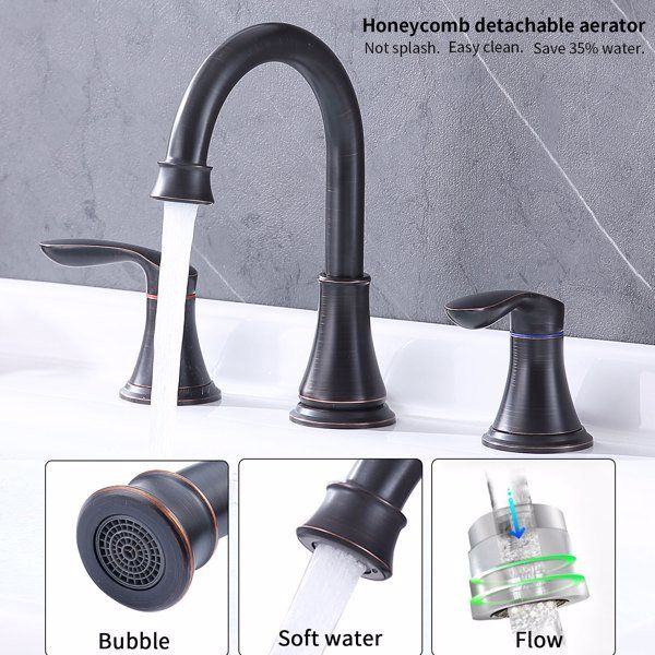 2-Handle 8 inch Widespread Bathroom Sink Faucet Oil-Rubbed Bronze Lavatory Faucet_voghion.com