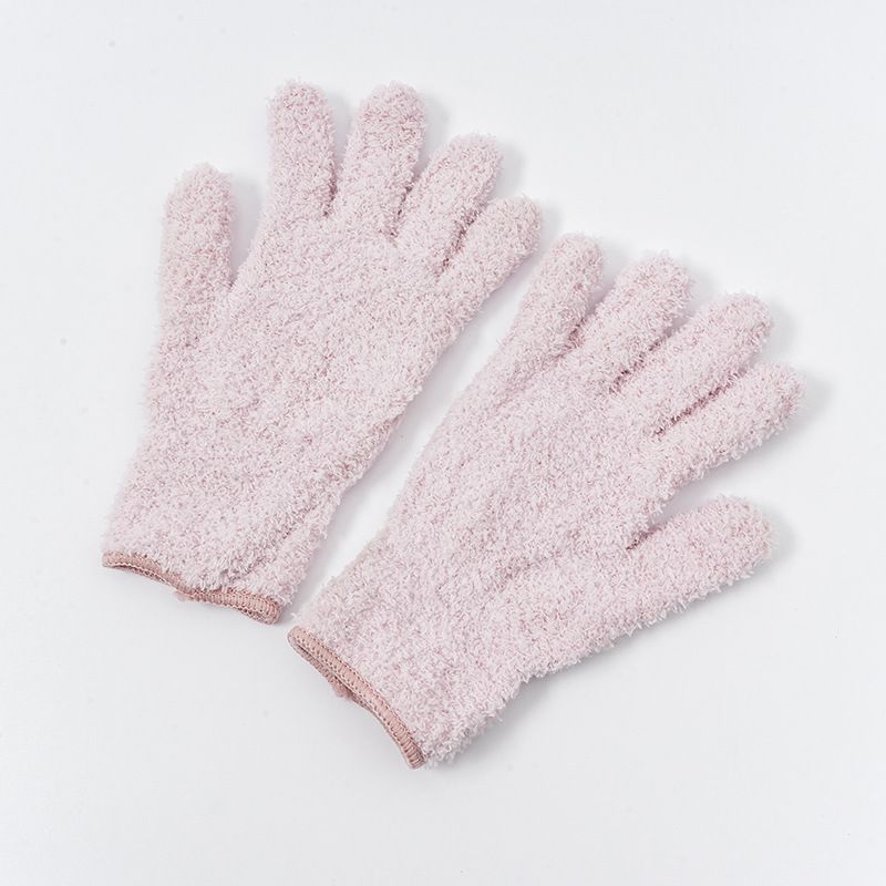 Microfiber Dust Removal Coral Fleece Car Wash Cleaning Solid Color Five-Finger Household Absorbent Hair Drying Gloves_voghion.com