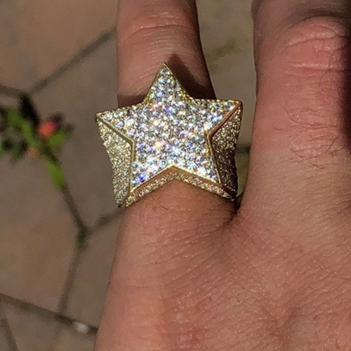 New Hip Hop Rock Five Star Rings Men Luxury Women Rhinestones Zircon Pentagram Rings Women Wedding Party_voghion.com