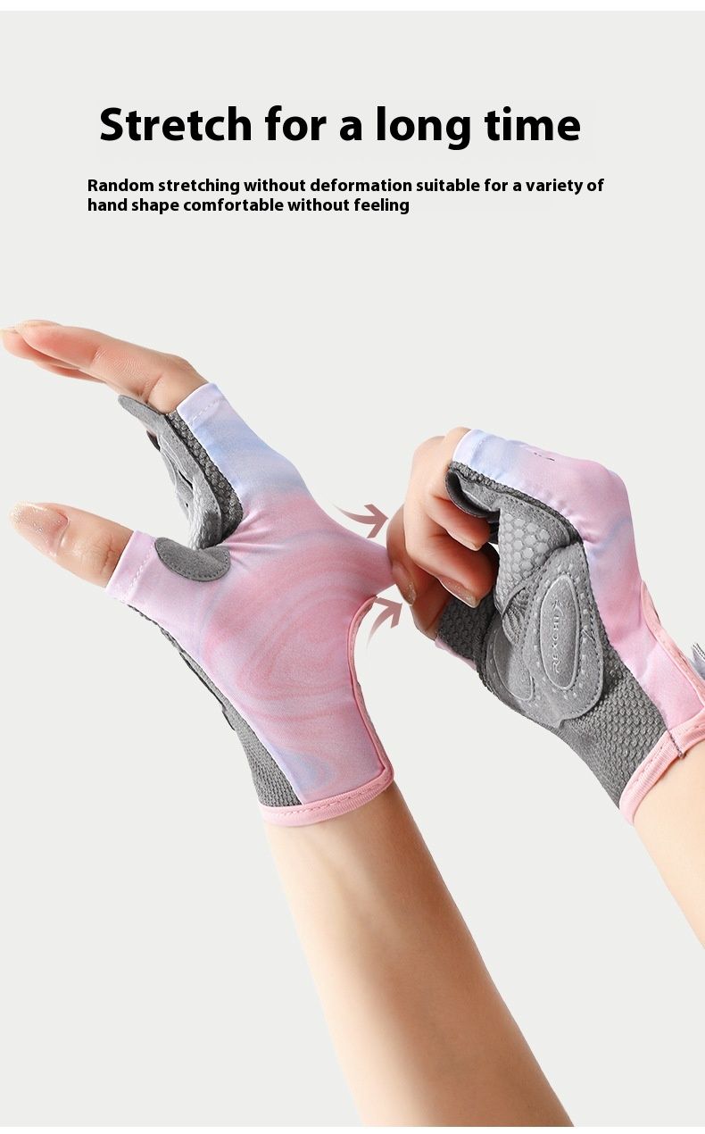 Neue Sporthandschuhe für Frauen Yoga Fiess Übung, Rutschfeste Stoßdämpfung Halbfingerhandschuhe, verschleißfest,_voghion.com