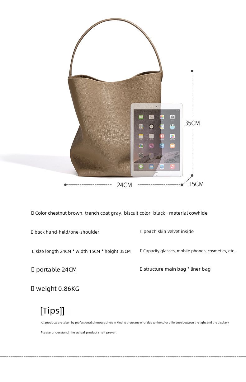 Borsa a secchiello in pelle di mucca da donna, grande capacità, stile pigro, a tracolla, sotto le ascelle, grande borsa 2024, nuova borsa casual tote_voghion.com