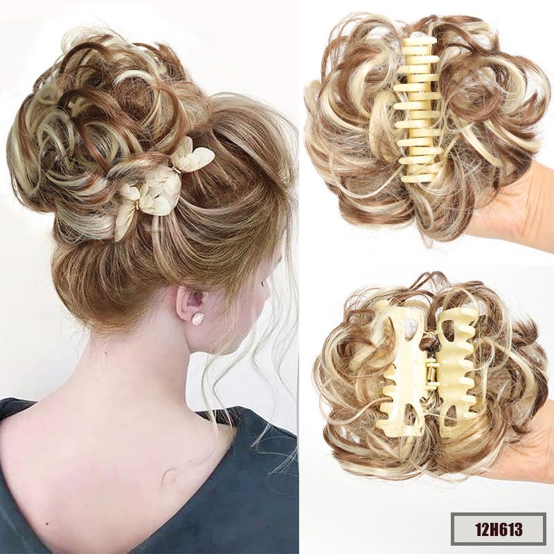 Extension per capelli e parrucche Parrucca anello copricapo clip chignon bocciolo di fiore testa palla 15cm45g chignon anello capelli spettinati_voghion.com