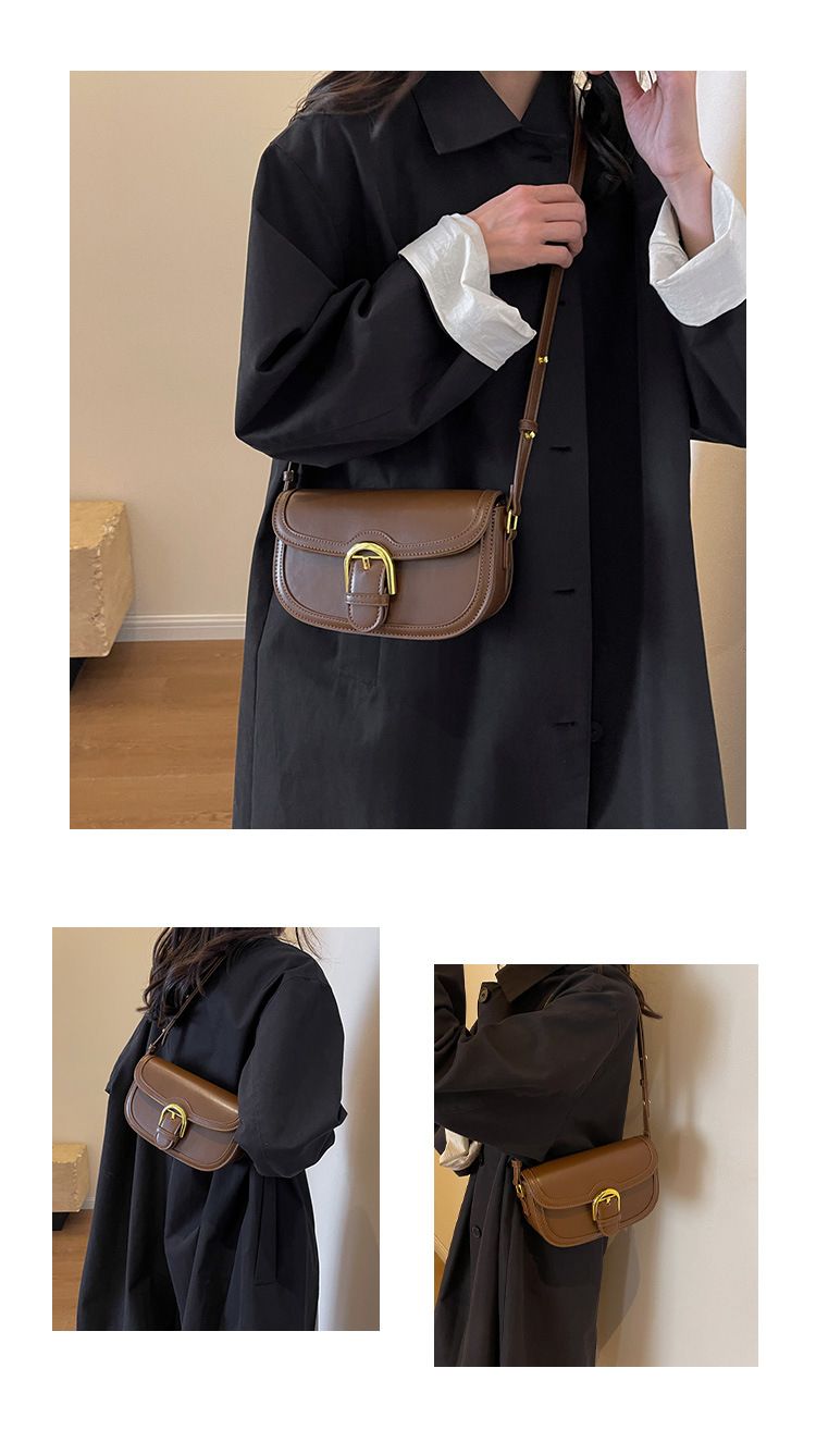 Retro High-End-Modetasche für Damen Neue vielseitige Satteltasche zum Pendeln Beliebte einfache lässige Umhängetasche_voghion.com