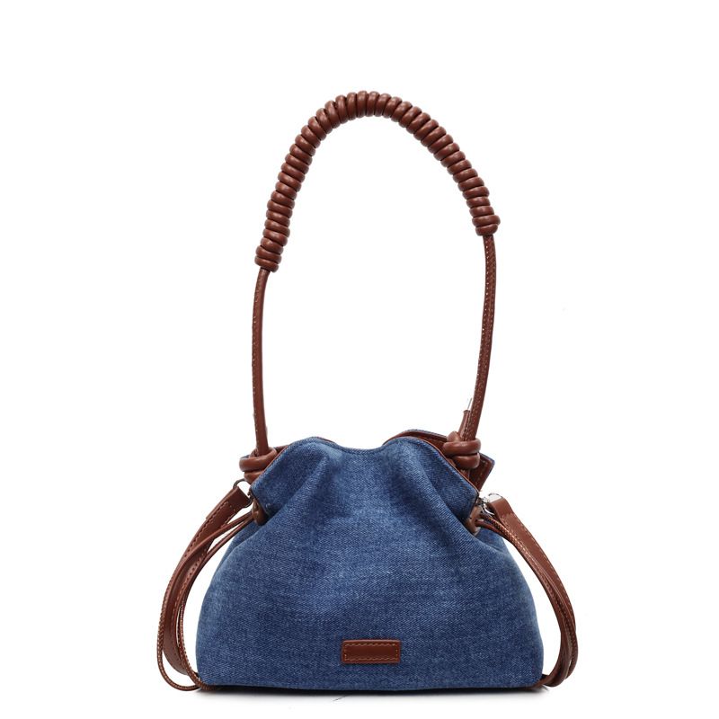 Borsa a secchiello in denim per donna 2025, nuova borsa a tracolla versatile per l'autunno, design di nicchia, borsa da pendolare_voghion.com