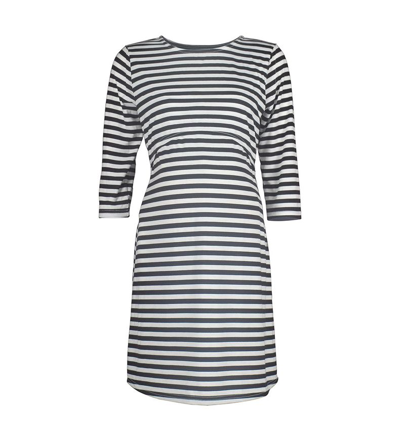 2024 striped postpartum clothing, maternity breastfeeding dress, pajamas_voghion.com