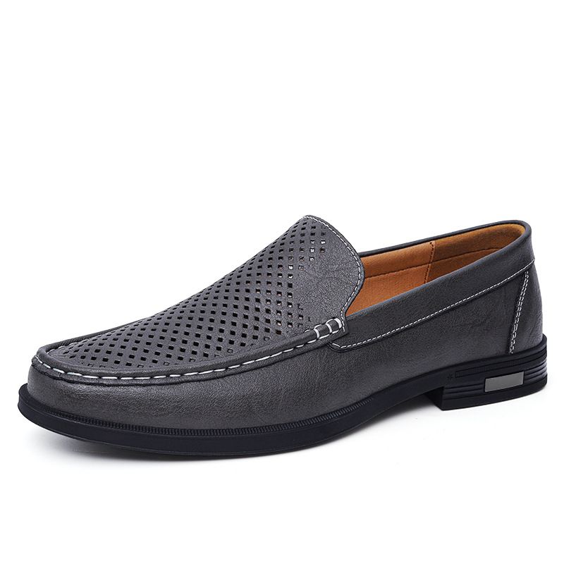 Mocassini da uomo taglia 46 grandi, scarpe casual bianche in stile britannico, scarpe da lavoro formali slip-on in pelle traspiranti_voghion.com
