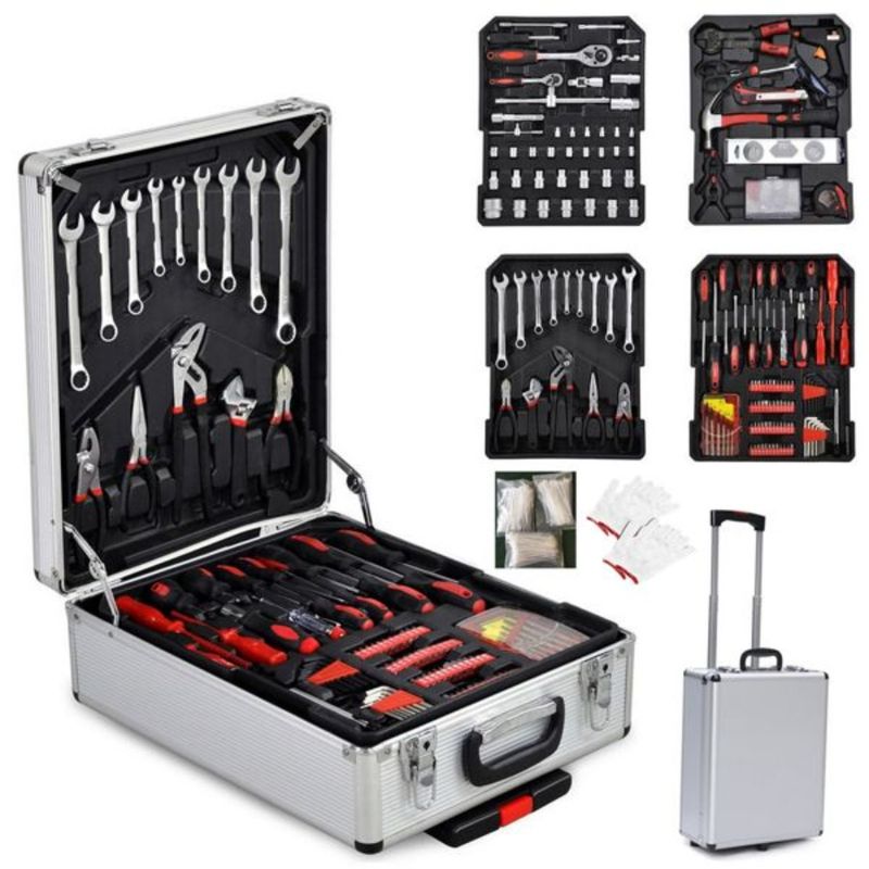 Valigia trolley in alluminio set di utensili 799 pezzi argento_voghion.com