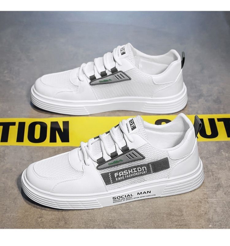 Sommer Neue Atmungsaktive Hohl Mesh Herren Student Trendy Vielseitige Weiße Stoff Schuhe Casual Sneakers Männer_voghion.com
