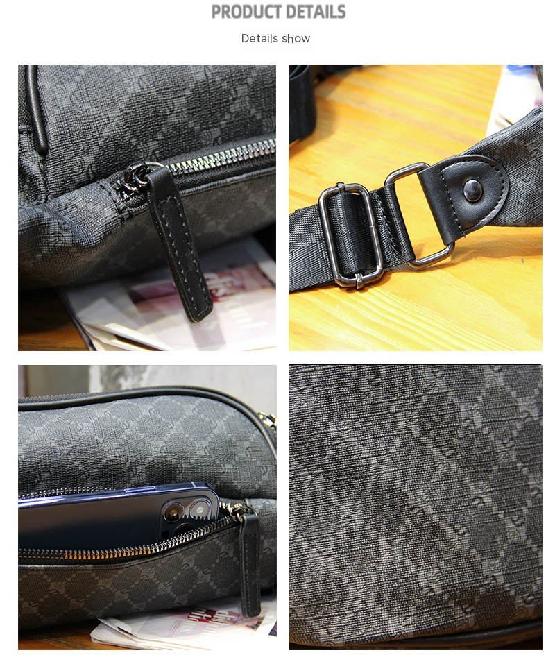 Uusi ruudullinen Rinta Urheilu Pyöräily Puhelin Vyötärö Korean Edition miesten olkapäälle rento muoti Crossbody laukku_voghion.com