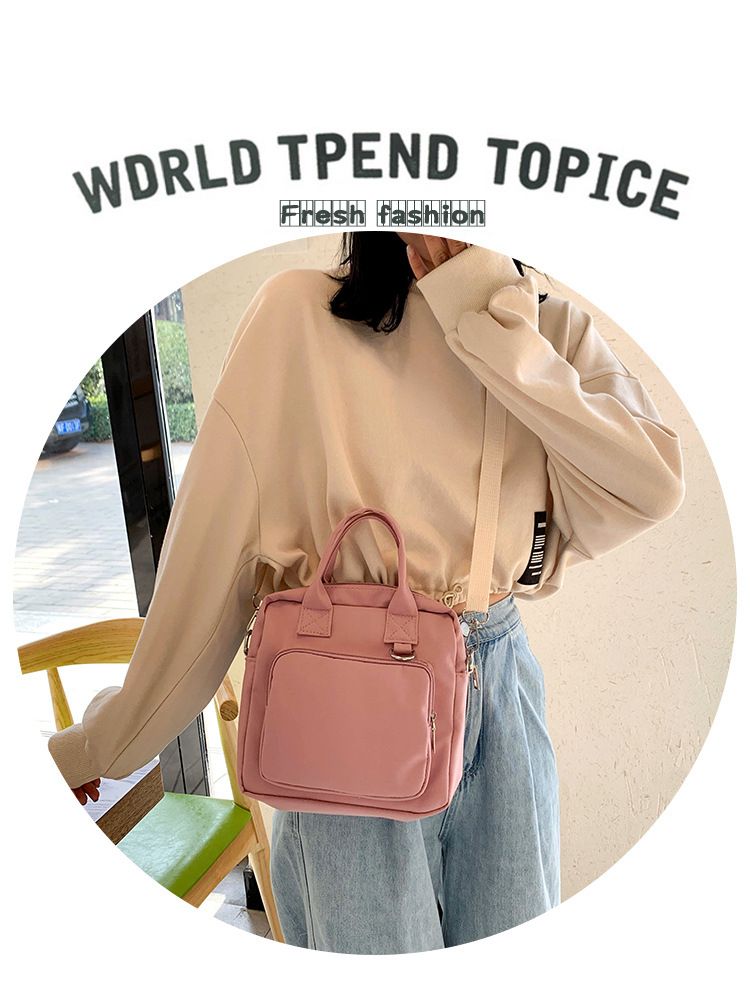 Japanese Style Cute Women's Bag Two-dimensional Doll Transparent Pain Large Capacity Canvas Bag 2021 New Girl Heart Crossbody Bag_voghion.com