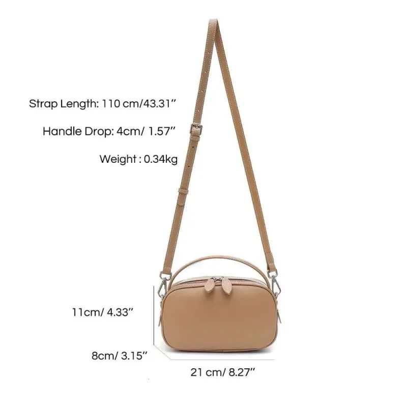 Designer 2025 Women's Plain Solid Color Minimalist Vegetable Tanned Leather Top-Handle Cross Body Real Cowhide Small_voghion.com