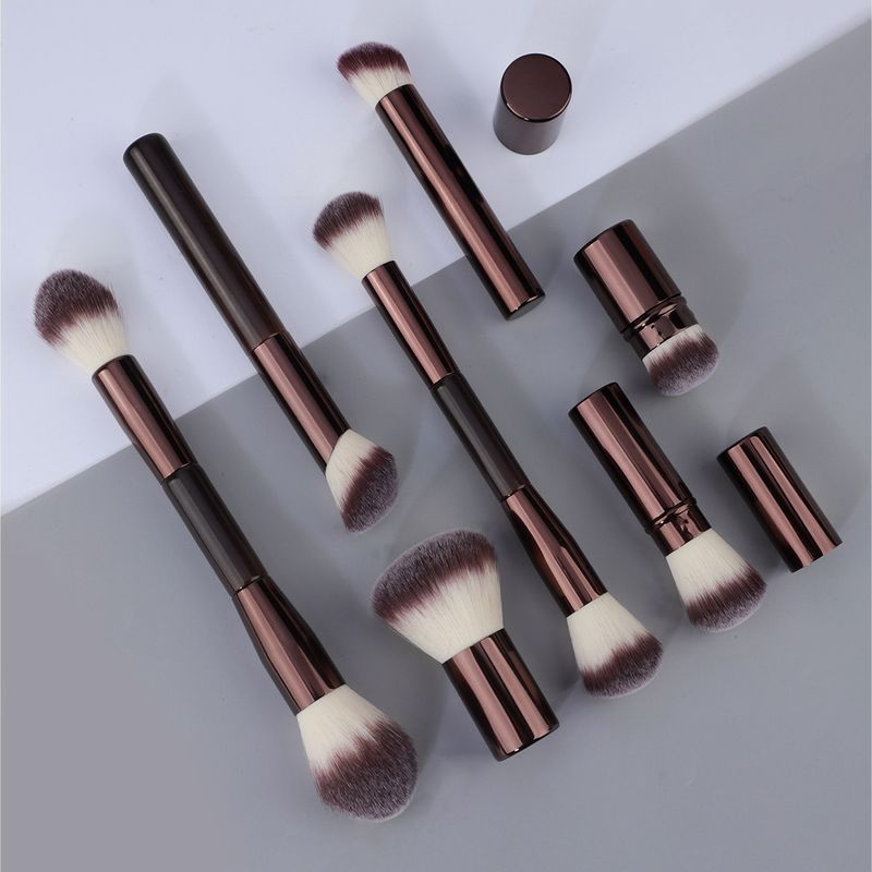 Make-up-Pinsel und -Tools Neues 7-teiliges Make-up-Pinselset, doppelköpfiger Pinsel für losen Puder, Rougepinsel, Teleskoppinsel, Konturpinsel, Grundierung_voghion.com