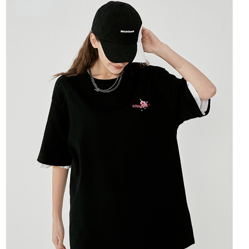 T-shirt da uomo a maniche corte con faccine sorridenti per coppie, magliette a girocollo, magliette larghe oversize e versatili casual pullover_voghion.com