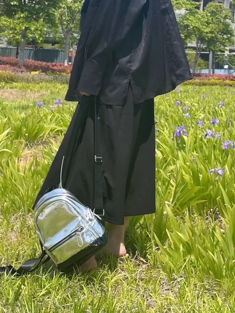 Geantă de mână compactă argintie coreeană de primăvară și vară 2025, geantă de călătorie_voghion.com