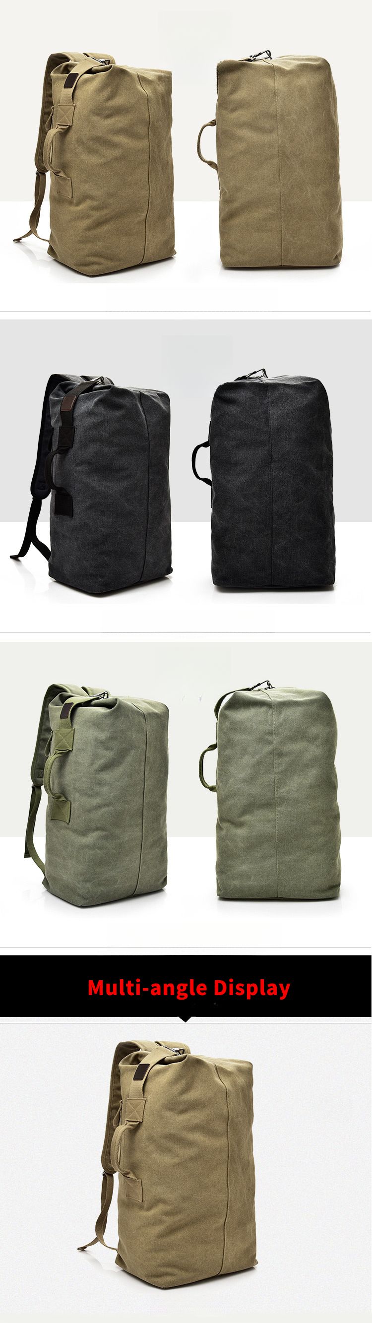 Fashion Large Capacity Men's Outdoor Travel Sports Bag Trendy Canvas Backpack For Men_voghion.com