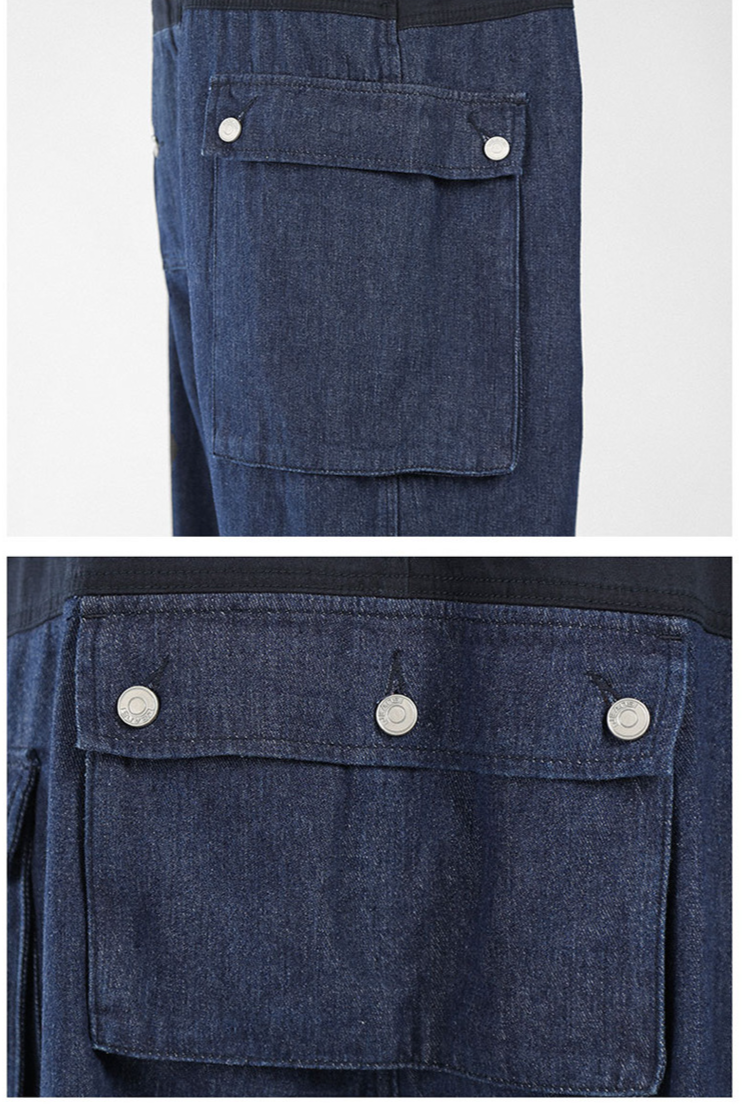 Heren halter denim broek mode losse casual bretels_voghion.com