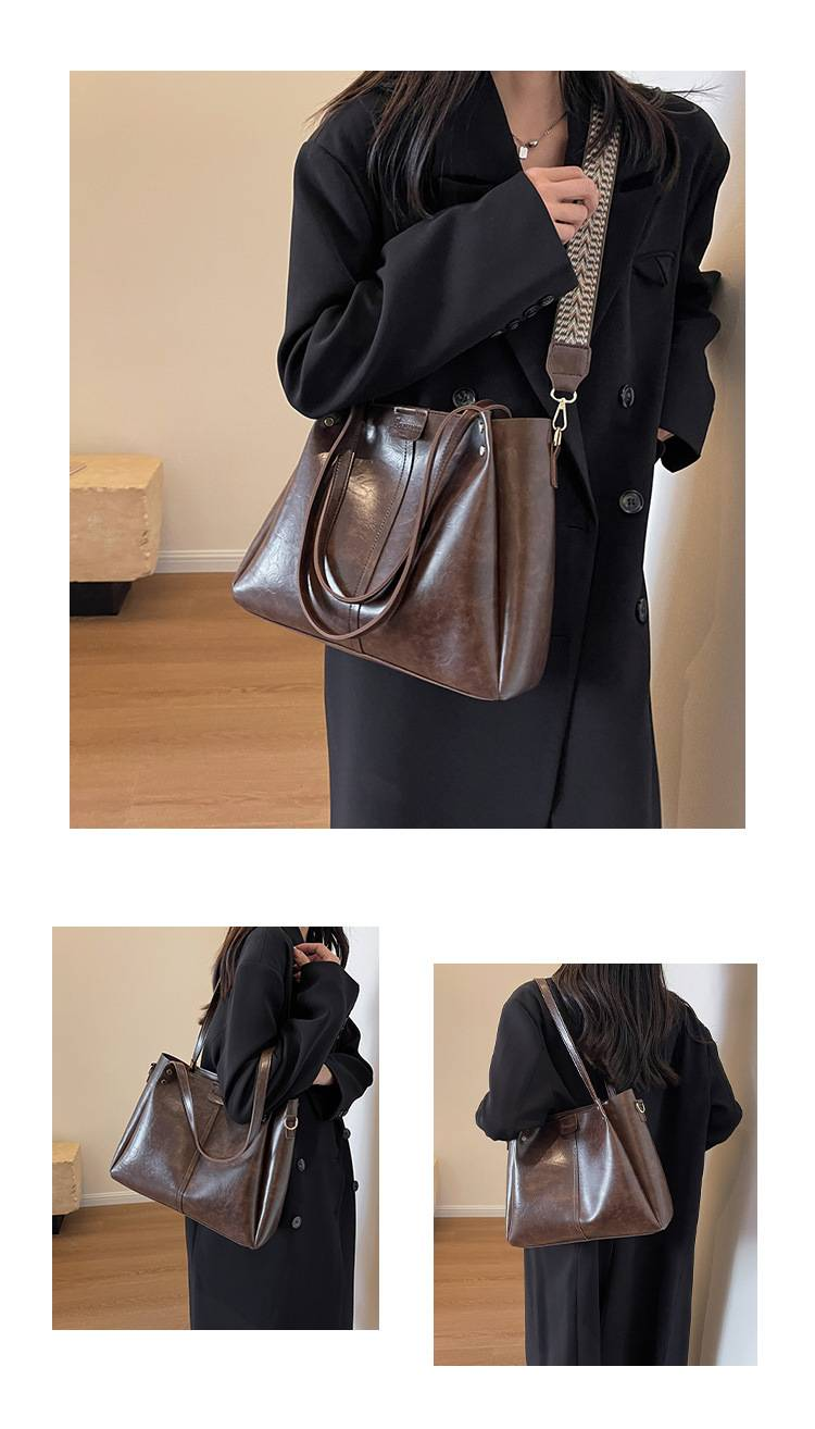 Borsa a tracolla vintage di grande capacità, nuova borsa a mano con tracolla larga testurizzata, borsa a tracolla_voghion.com