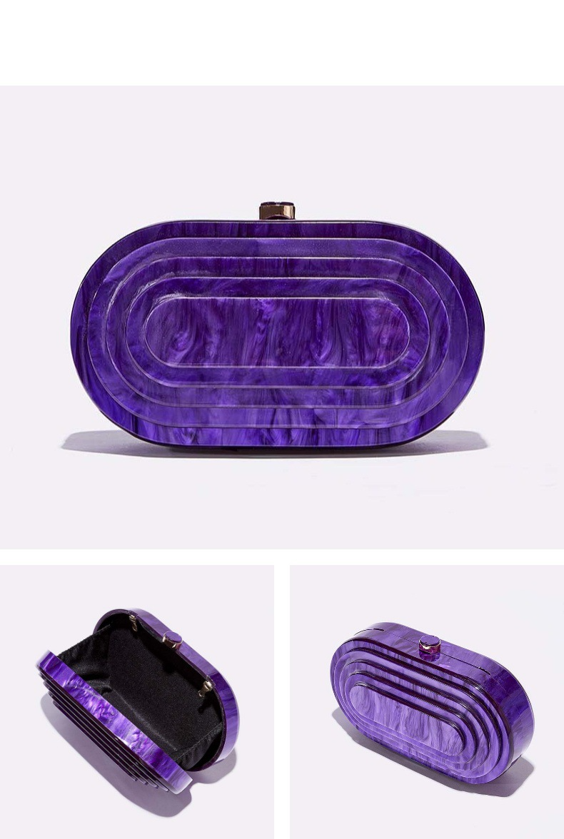 Borsa da donna, borsa da pranzo, borsa con cuciture retrò, tendenza, borsa a tracolla in acrilico con catena, per ragazza_voghion.com