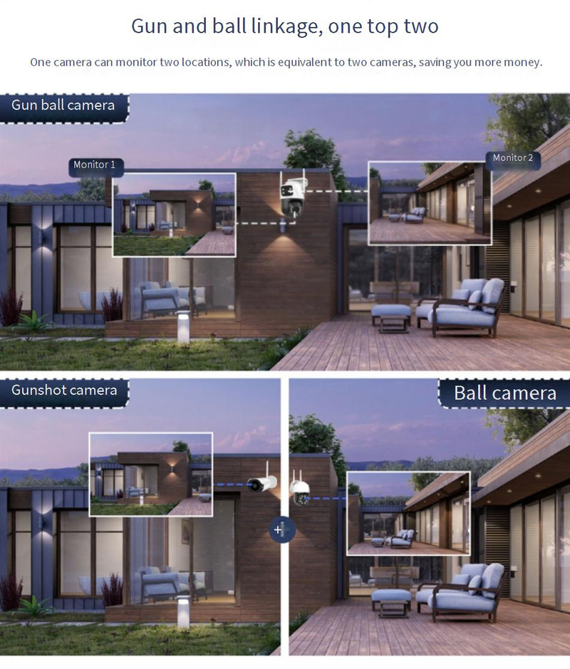 Dual-Lens PTZ Security Camera - 360° Auto Tracking 4K Color Night Vision AI Human Detection IP66 Weatherproof_voghion.com