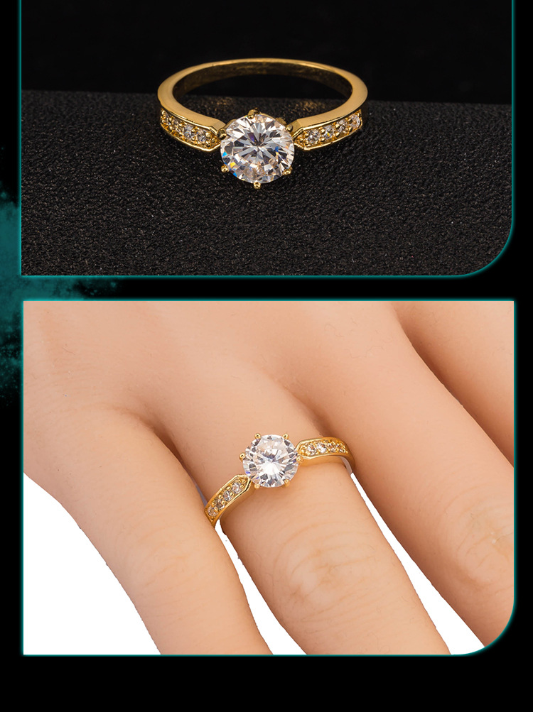 Damenschmuck Superglänzender Zirkonschmuck Beliebte Online-Modelle Goldringe für Freundinnen Geschenke_voghion.com