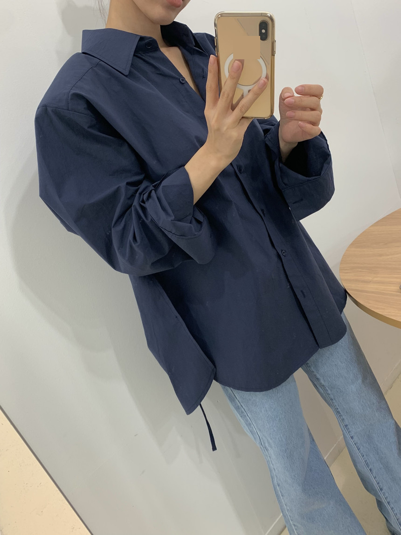 Camicia casual coreana ampia con lacci e design senza schienale, stile retrò, da donna_voghion.com