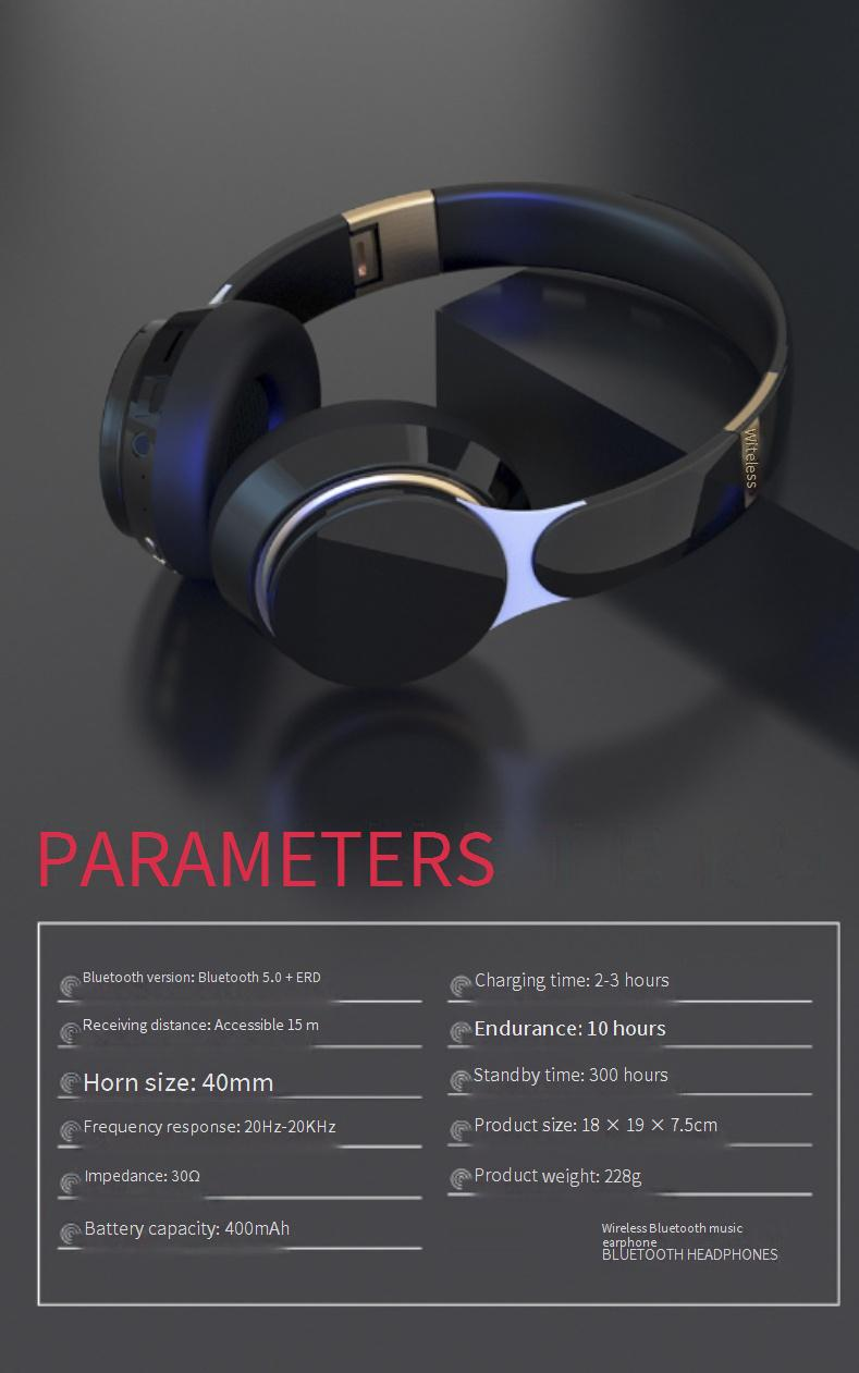 FG-07S Draadloze Bluetooth-hoofdtelefoon Over-ear Opvouwbare stereobasheadset met ingebouwde microfoon en TF-kaartsleuf voor sport_voghion.com