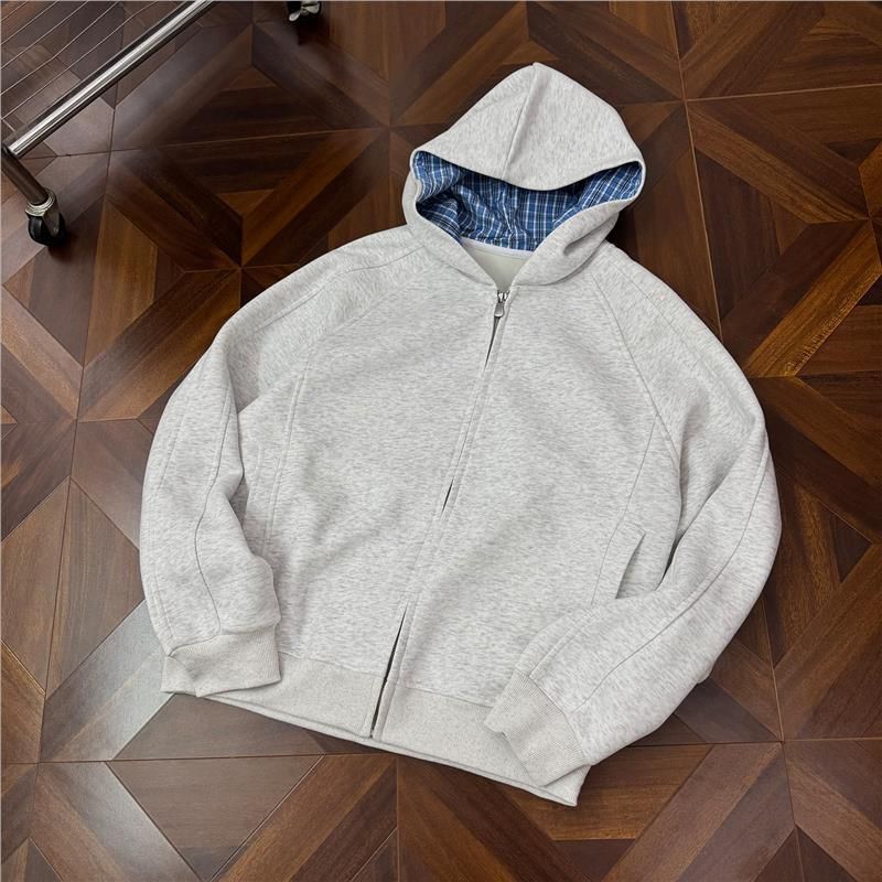 Felpa con cappuccio unisex con zip e motivo patchwork - Pullover Cleanfit pesante per uomo e donna | Giacca casual da streetwear_voghion.com