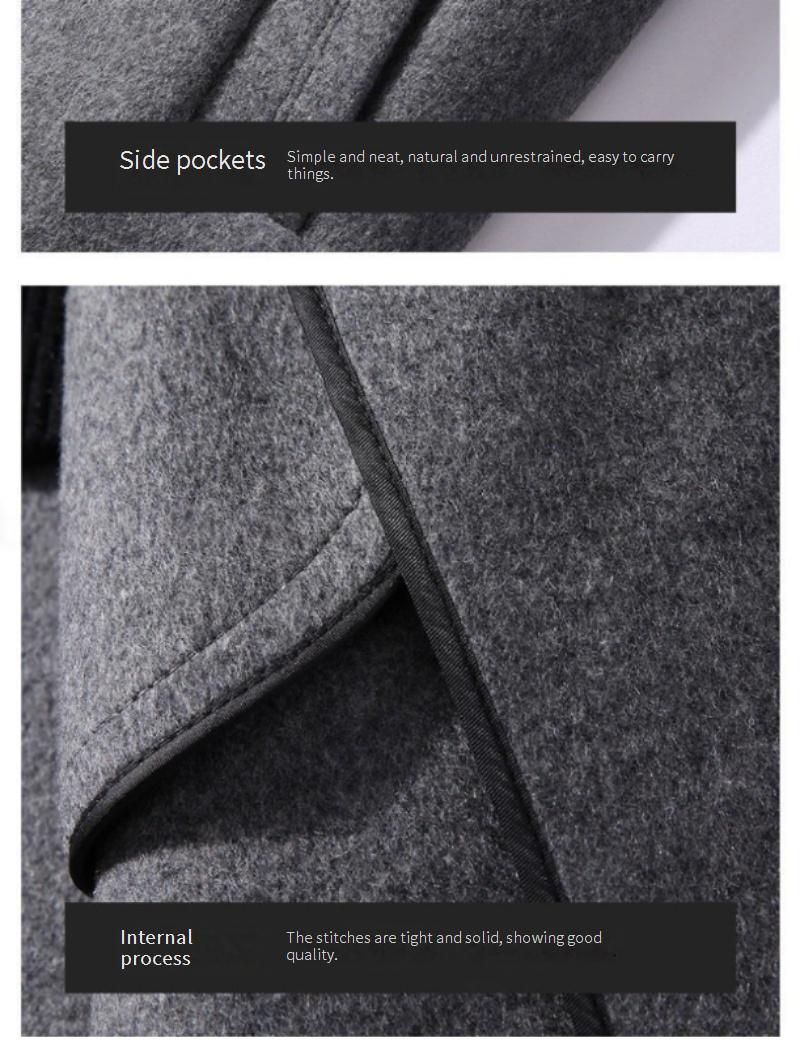 Men's Double-Faced Wool Overcoat, Knee-Length Trench Coat, Thickened Winter Jacket, Stylish Casual Outerwear_voghion.com