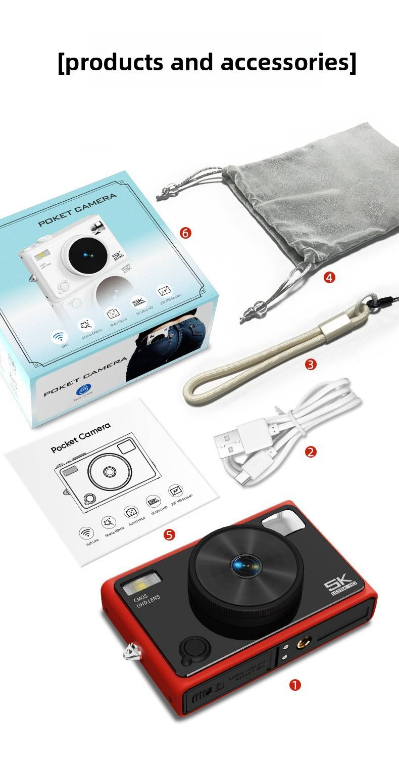 F3L WiFi Selfie Camera – 64MP HD CCD Digital Camera With Optical Stabilization, 16x Zoom & Beauty Light, Perfect For Travel & Social Media_voghion.com