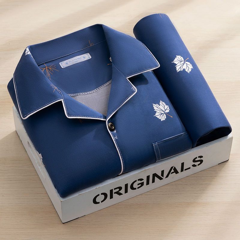 Pijamas de alta gama 100% de manga larga para primavera y otoño de 2023, nuevos trajes casuales de verano para jóvenes de mediana edad y mayores._voghion.com