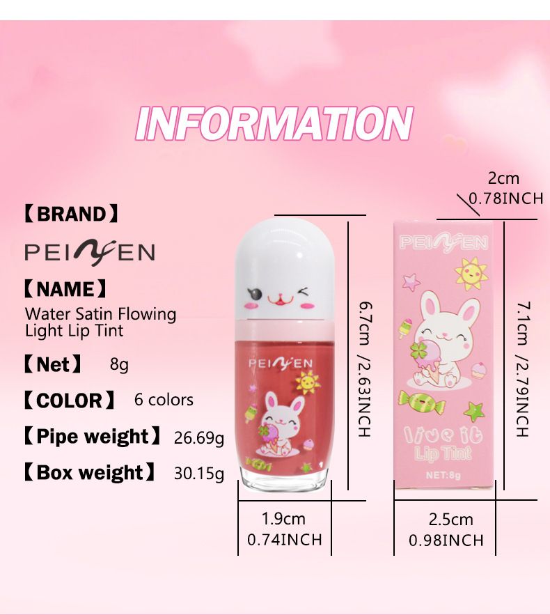 Brilho labial Penifen Batom aquarela Streamer à prova d'água Blush líquido hidratante à prova d'água Espelho à prova d'água Vidro Esmalte labial líquido_voghion.com