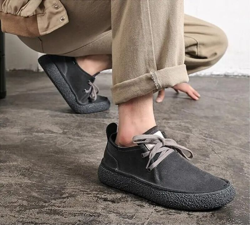 Herr mocka äkta läder Fritidsskor Snörning Herr Lätt Bekväm körning Flats Herr Outdoor Oxfords Sko_voghion.com