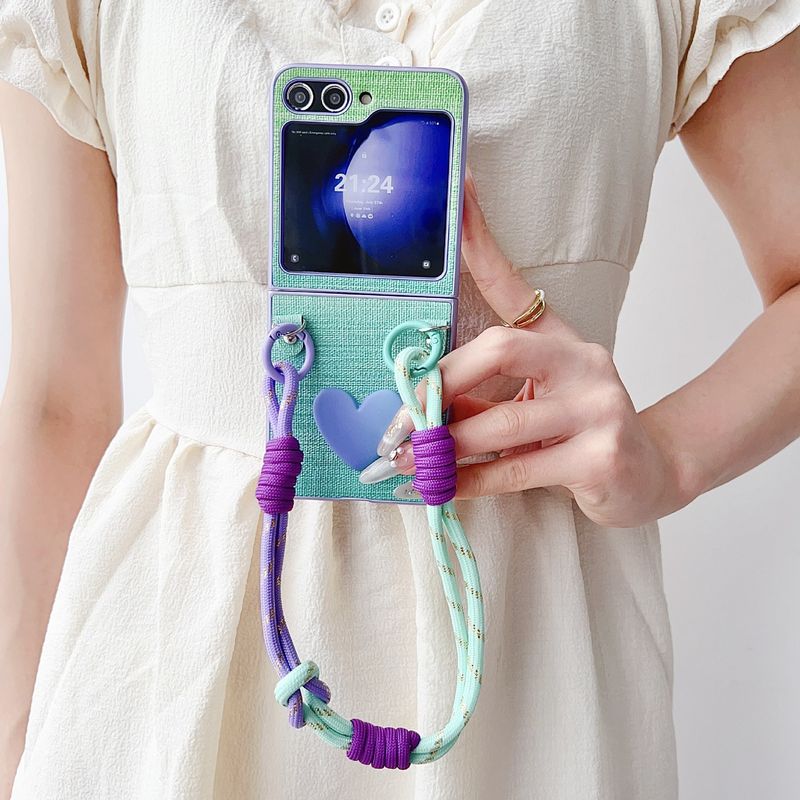 Three-dimensional love small fragrant wind for Samsung zflip5 mobile phone case new zflip3/4 folding screen saver sheath_voghion.com