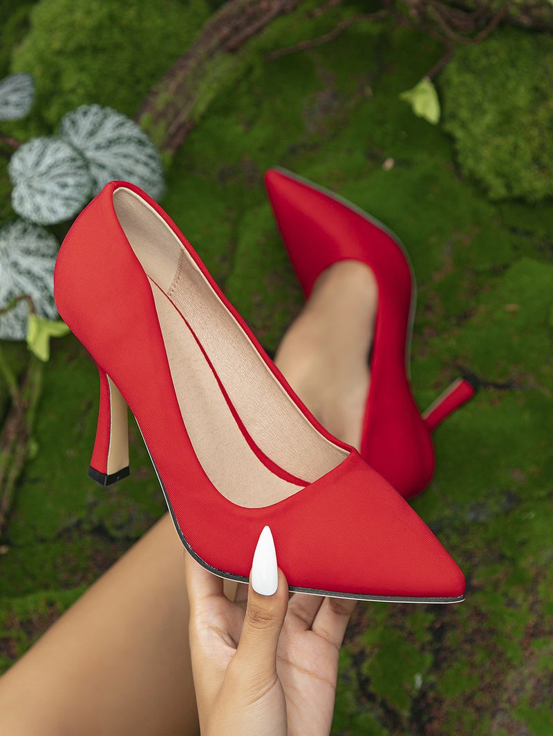 Damen Einzelschuhe Einfarbig Hochhackige Schuhe Mit Schlanken Übergröße Damenschuhe Einfach Spitz_voghion.com