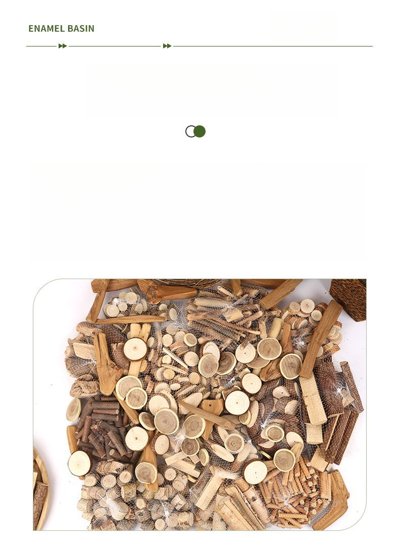 Small DIY Handcraft Preschool Kindergarten Art Area Natural Log Wooden Blocks Set Materials Dry Branches_voghion.com