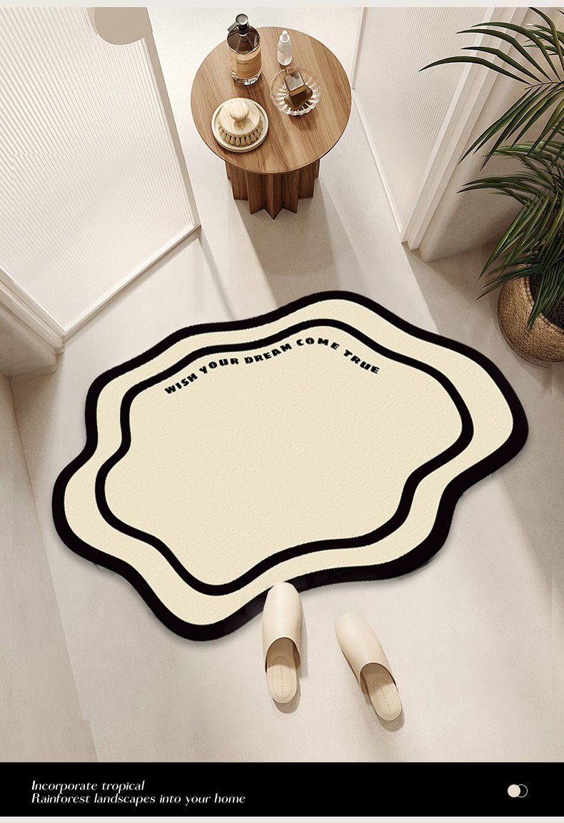 Tappetino antiscivolo per porta del bagno, tappetino assorbente per bagno, tappetino per bagno, separazione tra asciutto e bagnato_voghion.com