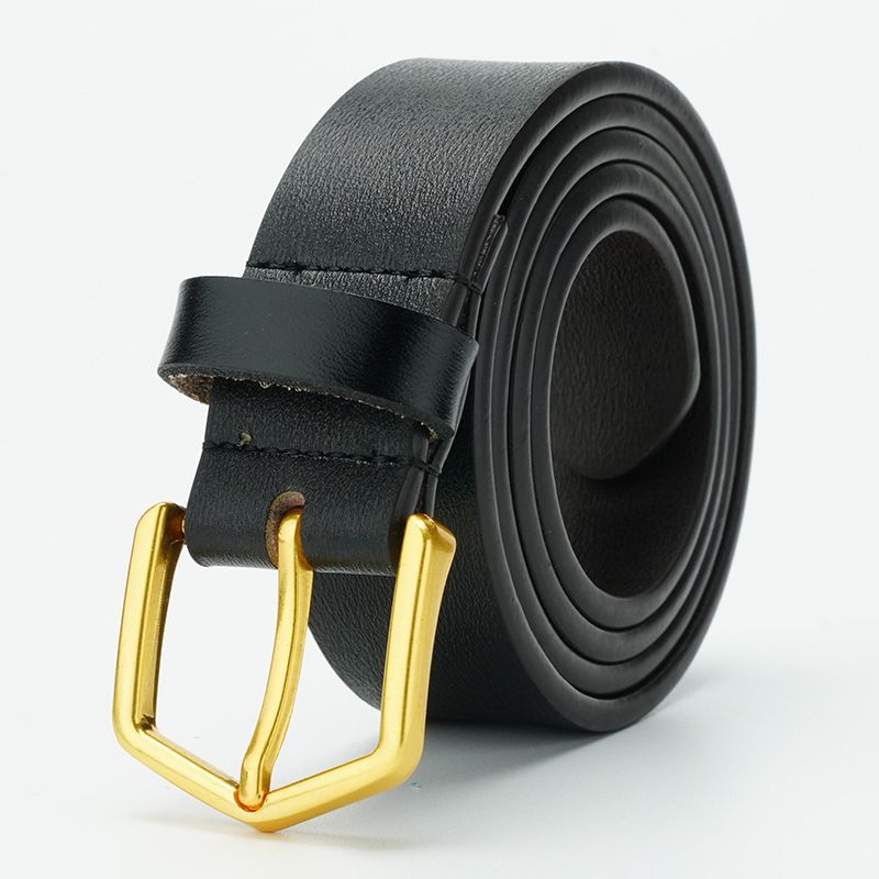 Cinturón de cuero nuevo sin capa intermedia, de uso doble, minimalista, moderno y versátil._voghion.com