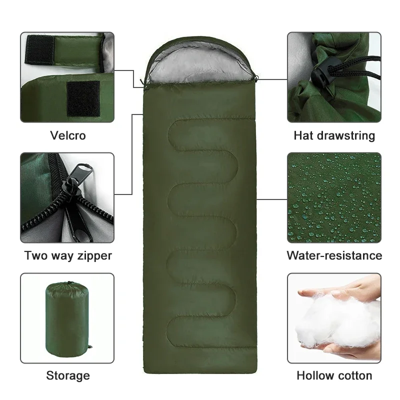 CampingSleepingBagUltralightWaterproof4SeasonWarmEnvelopeBackpackingSleepingBagsforOutdoorTravelingHiking_voghion.com